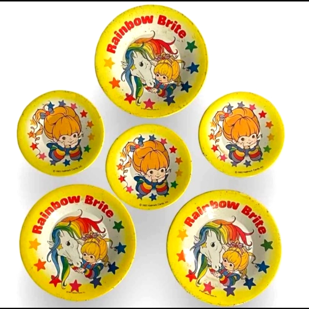 Vintage Rainbow Brite Tea Time Plate Set